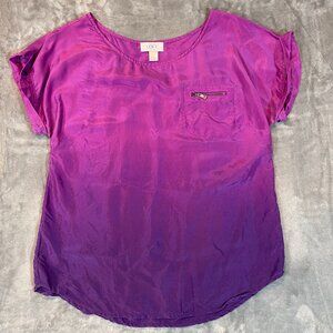 NWOT Ann Taylor Loft Silk Ombré Blouse